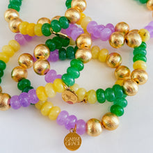 Load image into Gallery viewer, Mardi Gras Jade Rondelle Bracelet
