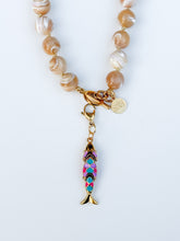 Load image into Gallery viewer, Pink, Blue and Lilac Gold Charm Pendant
