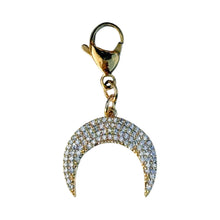 Cargar imagen en el visor de la galería, Moon Crescent Pave and Gold Charm Pendant
