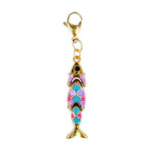 Load image into Gallery viewer, Pink, Blue and Lilac Gold Charm Pendant
