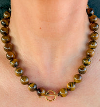 Load image into Gallery viewer, Tiger’s Eye Knotted Necklace
