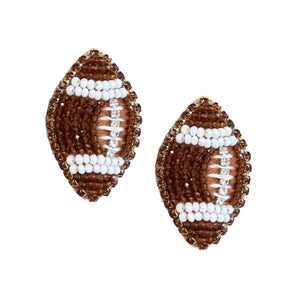 Boucles d'oreilles de football GameDay à perles brunes