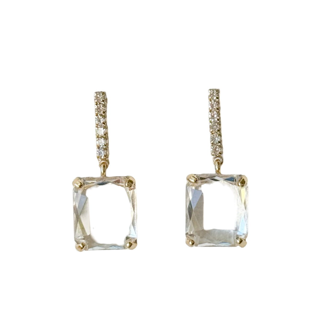 Clara Stone Earrings | Gold and Clear