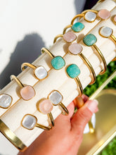 Cargar imagen en el visor de la galería, Arianna Semiprecious Stones Bangle Bracelet | Amazonite
