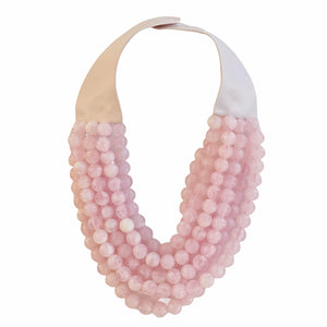 Shannan Beaded Layered Necklace | Pink Blush