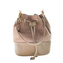 Cargar imagen en el visor de la galería, Turin Suede and Leather Handbag | Beige
