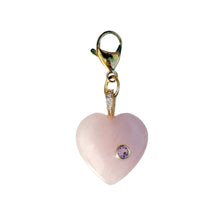 Load image into Gallery viewer, Pink Quartz Puffy Heart Charm Pendant
