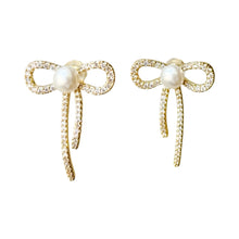 Load image into Gallery viewer, Carolina Gold Metal Bow Stud Earrings
