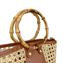Load image into Gallery viewer, Lucia Cane &amp; Bamboo Handle Handbag | Ivory
