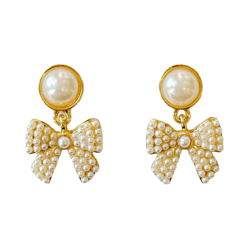 Marcella Gold Metal Bow Stud Earrings