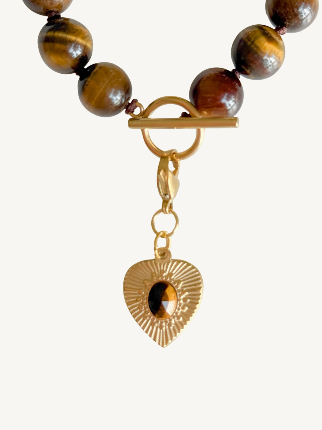 Tiger Eye Heart Pendant