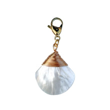 Load image into Gallery viewer, Mother of Pearl Fan Shell Charm Pendant
