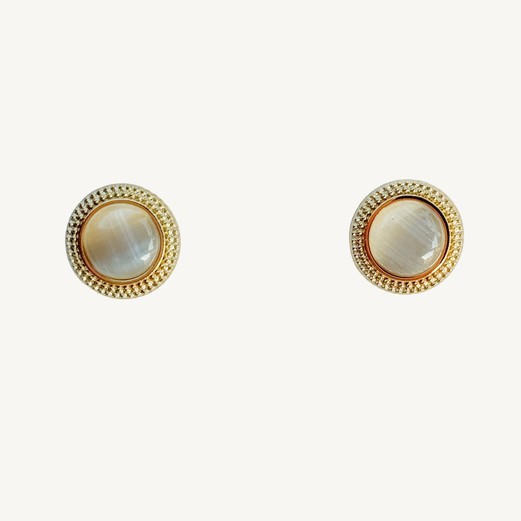 Cat Eye Round Dainty Stud Earrings