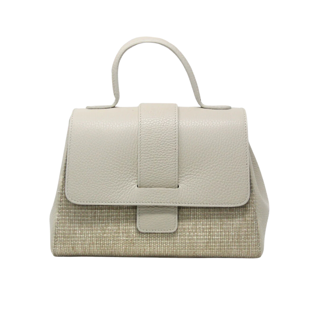 Isabel Italian Leather Handbag | Beige