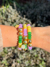 Load image into Gallery viewer, Mardi Gras Jade Rondelle Bracelet
