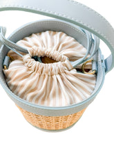 Cargar imagen en el visor de la galería, Monaco Rattan Bucket Handbag | Blue
