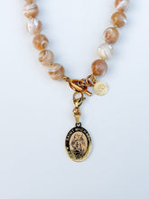 Load image into Gallery viewer, Virgin Mary Oval Gold Charm Pendant
