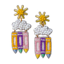 Load image into Gallery viewer, Rainbow Color Pencils Earrings
