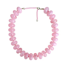Load image into Gallery viewer, Rondelle Chunky Resin Bead Statement Necklace | Light Pink
