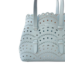 Charger l&#39;image dans la galerie, Mini Mia Perforated Leather Tote | Blue
