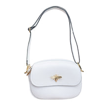 Charger l'image dans la galerie, Bianca Crossbody Bee Leather Handbag | White

