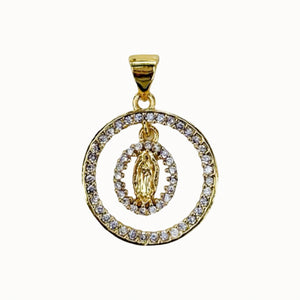 Virgen de Guadalupe Round Ring Charm Pendant