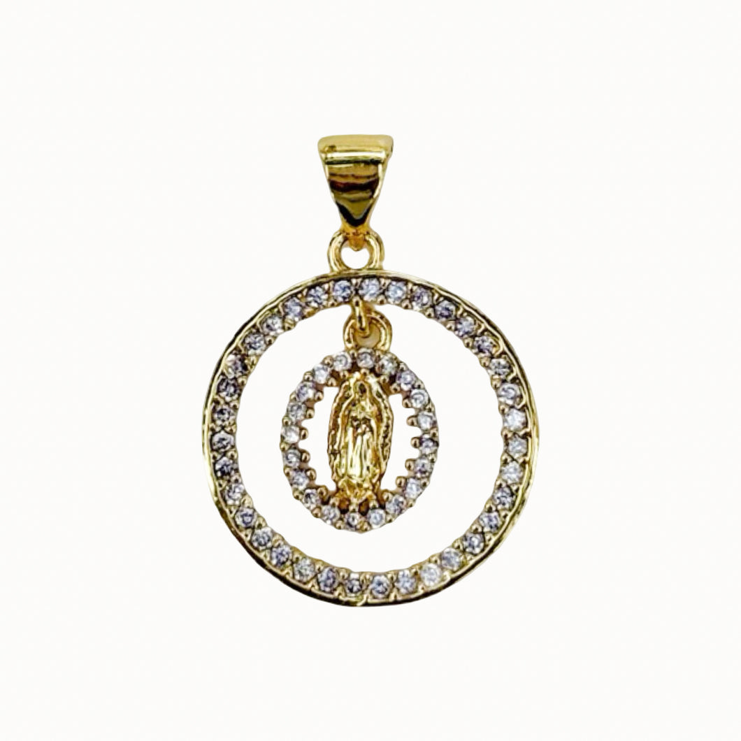 Virgen de Guadalupe Round Ring Charm Pendant