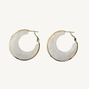 Resin Hoop Earrings | Ivory