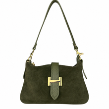 Cargar imagen en el visor de la galería, Honore Shoulder Suede H Handbag | Hunter Green
