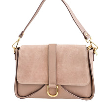 Cargar imagen en el visor de la galería, Mixed Suede &amp; Leather Handbag  | Pink Blush
