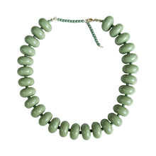 Load image into Gallery viewer, Rondelle Chunky Resin Bead Statement Necklace | Green

