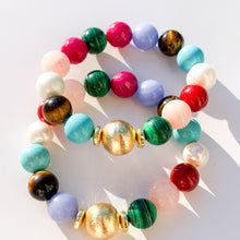 Load image into Gallery viewer, Multi Gemstone &amp; Freshwater Pearl Beaded Stretch Bracelet
