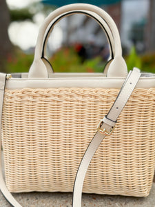 Charleston Rattan Handbag | Cream