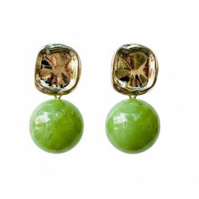 Load image into Gallery viewer, Green BubbleGum Dangle Earrings
