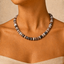 Cargar imagen en el visor de la galería, Rondelle Beaded Acrylic Necklace | Browns and Greys
