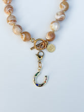 Load image into Gallery viewer, Horseshoe Multi Stone Charm Pendant
