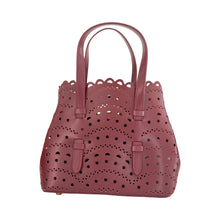 Load image into Gallery viewer, Mini Mia Perforated Leather Handbag | Burgundy
