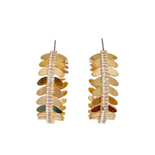 Load image into Gallery viewer, Shine Bright Stone and Gold Hoop Earrings
