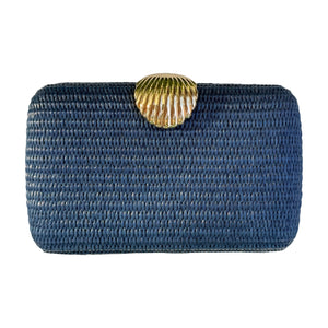 French Riviera Seashell Clutch Handbag | Navy Blue