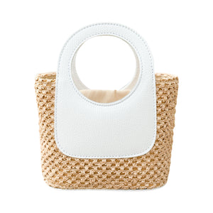 Almafi Raffia Handbag | White