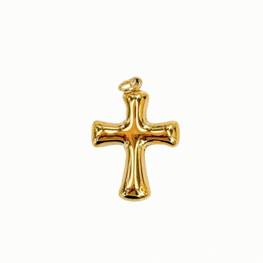 Puffy Cross Charm Pendant
