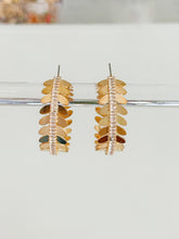 Load image into Gallery viewer, Shine Bright Stone and Gold Hoop Earrings
