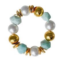 Charger l'image dans la galerie, Amazonite and Cotton Pearl Bracelet
