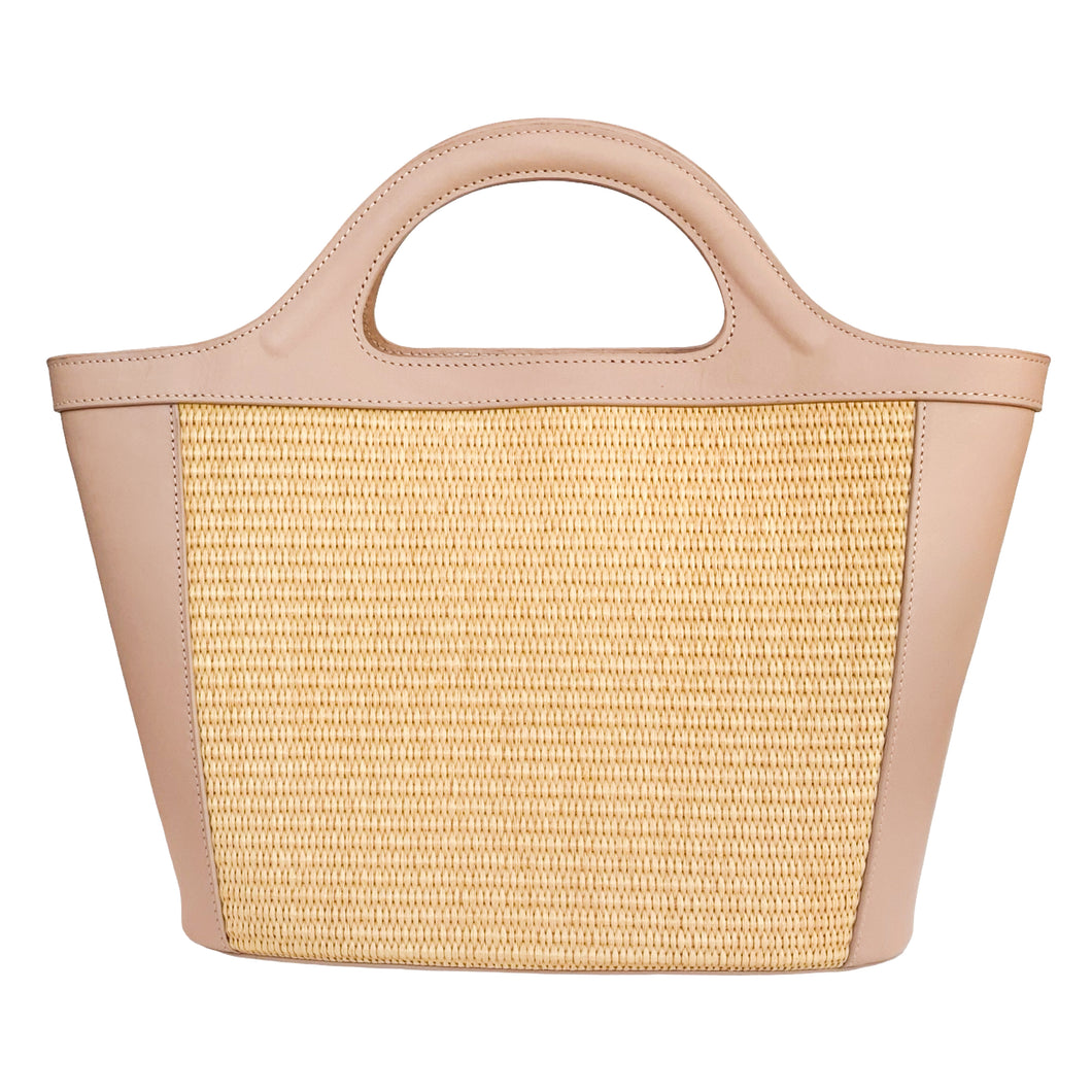 Biarritz Raffia Handbag | Blush