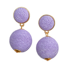 Charger l&#39;image dans la galerie, Lantern Raffia Earrings | Lilac
