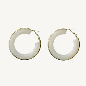 Resin Hoop Earrings | Amber Brown