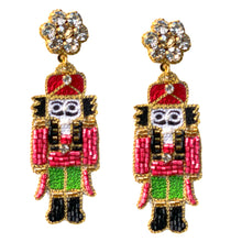 Charger l&#39;image dans la galerie, Red and Green Holiday Nutcracker Earrings | A FEW LEFT
