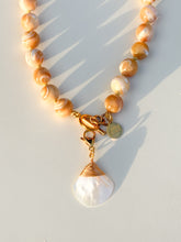 Load image into Gallery viewer, Mother of Pearl Fan Shell Charm Pendant
