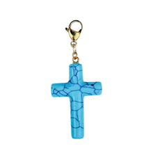 Cargar imagen en el visor de la galería, Turquoise Cross Charm Pendant
