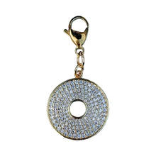 Load image into Gallery viewer, Pave Round Gold Charm Pendant
